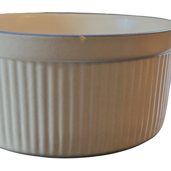 Pfaltzgraff Yorktowne Souffle Casserole Ribbed Baking Serving Blue Gray #406 USA - Picture 7 of 7